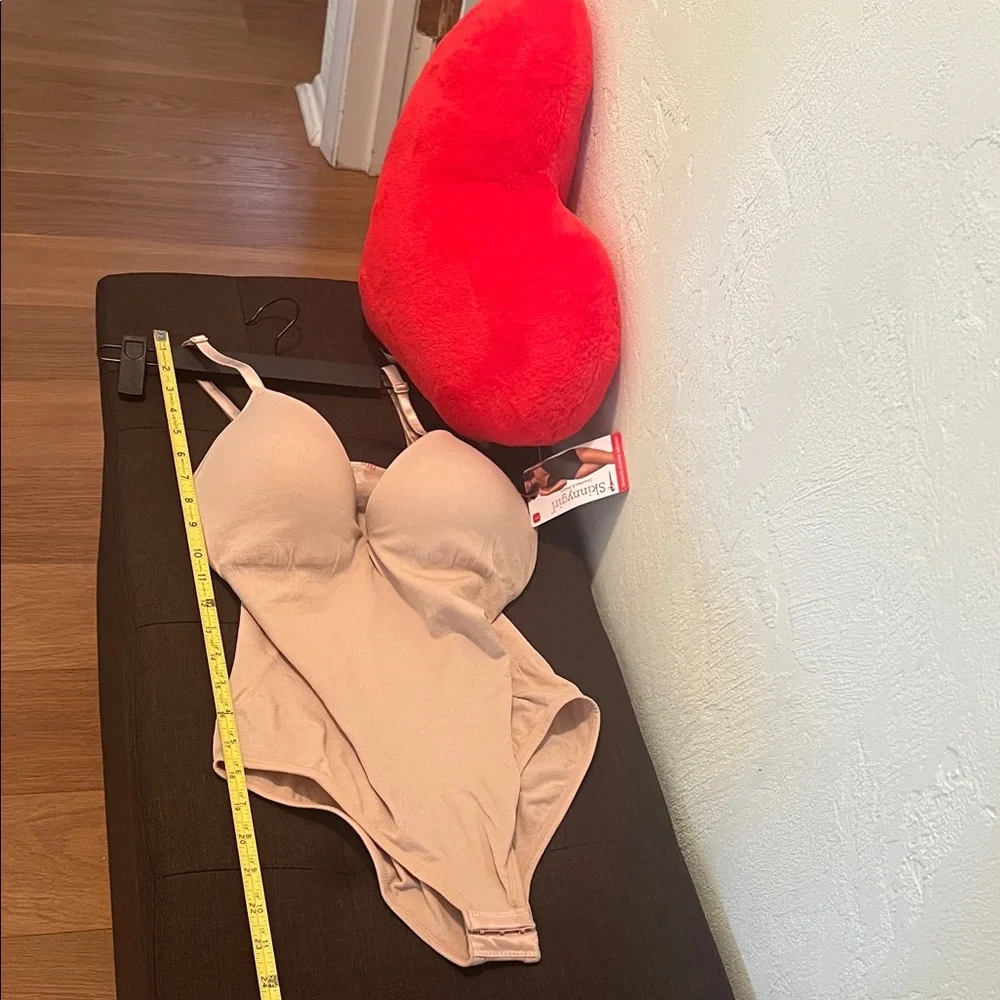 #1443= Beige One-Piece Bodysuit & Adjustable Soft Stretchy Material - Picture 4 of 5